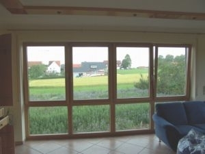 Fensterwand aus Holz