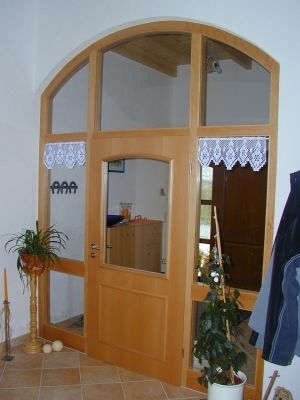 Ganzglastüren Holztüre mit Sichtfenster